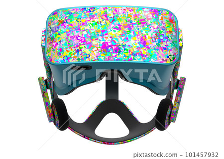 Realistic virtual reality glasses with mosaic seamless pattern on white Realistic virtual reality glasses with mosaic seamless pattern on white 101457932