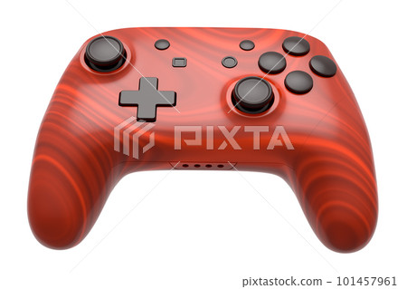 Realistic video game joystick with seamless wavy pattern on white background Realistic video game joystick with seamless wavy pattern on white background 101457961