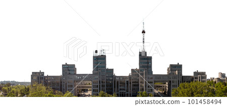 Aerial Derzhprom building panorama, isolated 101458494