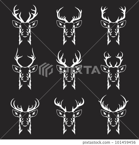 Vector Reindeer Horns, Antlers. Deer Horn Silhouettes. Hand Drawn Deers Horn, Antler Set. Animal Antler Collection. Design Elements of Deer. Wildlife Hunters, Hipster, Christmas and New Year concept Vector Reindeer Horns, Antlers. Deer Horn Silhouettes. Hand Drawn Deers Horn, Antler Set. Animal Antler Collection. Design Elements of Deer. Wildlife Hunters, Hipster, Christmas and New Year concept 101459456