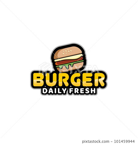 Burger Hamburger Vector Design Clip Art For Fast Food Restaurant Label Logo	 101459944