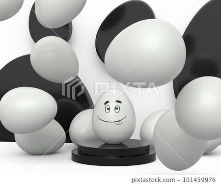 Farm white eggs on podium standing in line on white background Farm white eggs on podium standing in line on white background 101459976
