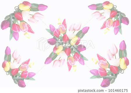 Bouquet of colorful tulips 101460175
