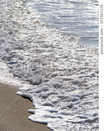 The beach that reflects the sunlight and sparkles. 101461226