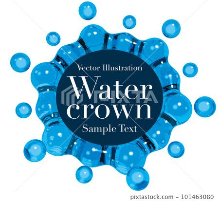 逼真的水皇冠會徽矢量圖示例字母 101463080