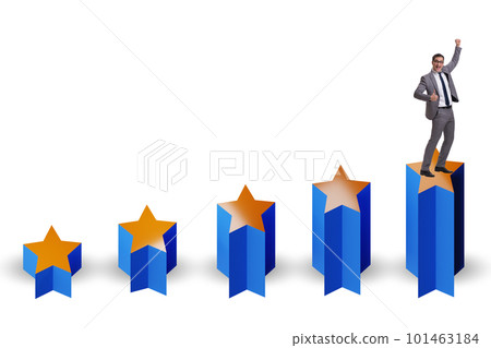 Concept of growing satisfaction levels with stars 101463184