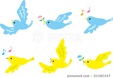 可愛的小鳥插畫集 101463347