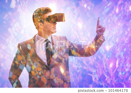 Metaverse concept with man and virtual reality glasses 101464178