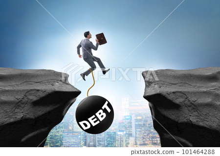 Debt and loan concept with businessman Debt and loan concept with businessman 101464288