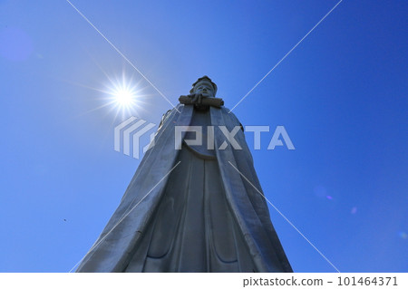 Looking up at Byakue Kannon from below 101464371