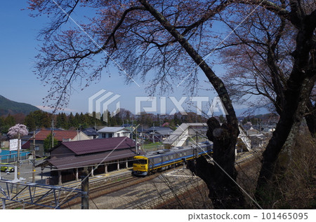 JR瀨場站的櫻花和電車 JR瀨場站的櫻花和電車 101465095