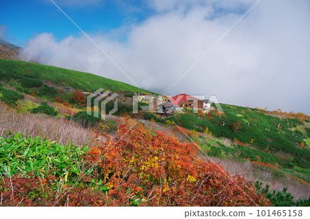 秋天從黑澤口路線第 8 站附近望向木曾禦嶽山的木曾禦嶽山。 秋天從黑澤口路線第 8 站附近望向木曾禦嶽山的木曾禦嶽山。 101465158