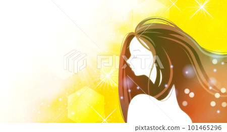 一個女人的頭髮在風中飄揚的形象插圖 101465296