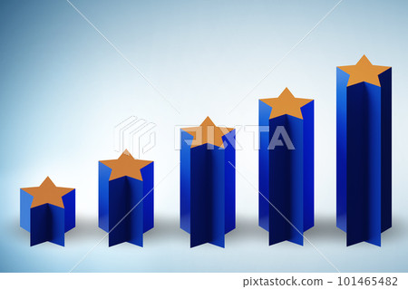 Concept of growing satisfaction levels with stars 101465482