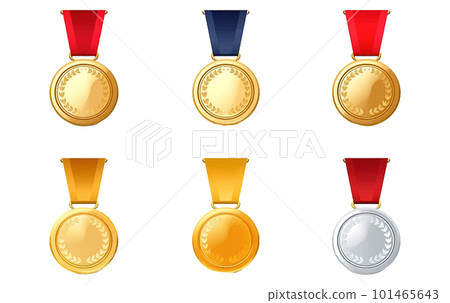 set vector illustration of golden medal award for the best isolate on white background 101465643