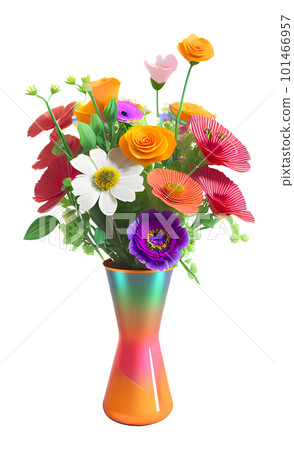 Bouquet of colorful flowers in a vase Bouquet of colorful flowers in a vase 101466957