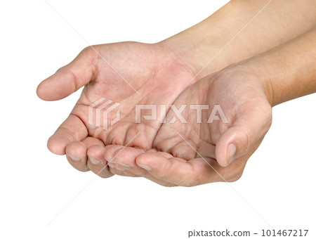 Two open the palm of the hand isolated 101467217