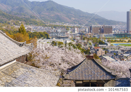 Shiga City of Otsu overlooking Miidera Observatory (Minami-in Fudasho Garan) Shiga City of Otsu overlooking Miidera Observatory (Minami-in Fudasho Garan) 101467583