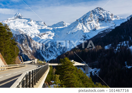 Ganter bridge near Brig at Valais, Switzerland 101467716