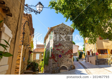 Street in Grimaud, southeastern France Street in Grimaud, southeastern France 101467793