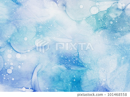 Abstract art blue watercolor stains background on watercolor paper textured for design templates invitation card Abstract art blue watercolor stains background on watercolor paper textured for design templates invitation card 101468558