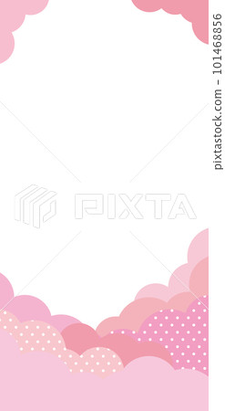 Cloud and dot pattern vertical frame background banner/pink Cloud and dot pattern vertical frame background banner/pink 101468856