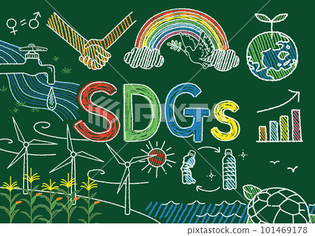 Image illustration of SDGs drawn on the blackboard Image illustration of SDGs drawn on the blackboard 101469178