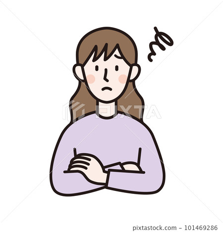 Illustration of a worried woman 101469286