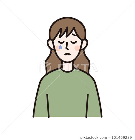 Illustration of a crying young woman Illustration of a crying young woman 101469289