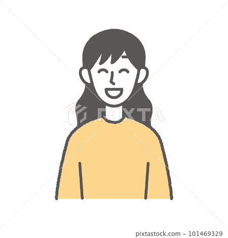 Illustration of a young smiley woman Illustration of a young smiley woman 101469329