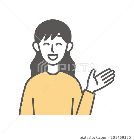 Illustration of a young smiley woman 101469330