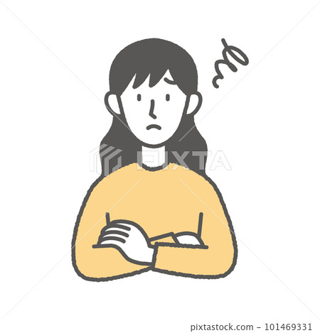 一名擔心的婦女的例證 一名擔心的婦女的例證 101469331