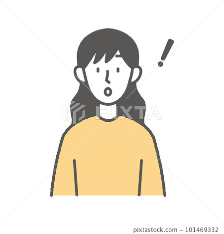 Illustration of a young woman who noticed something Illustration of a young woman who noticed something 101469332