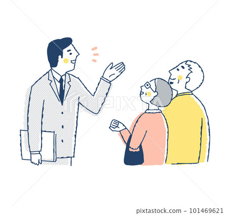 商人向年長夫婦解釋 商人向年長夫婦解釋 101469621