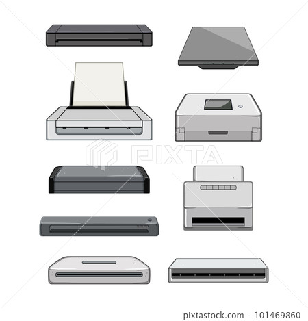 scanner document set cartoon vector illustration 101469860