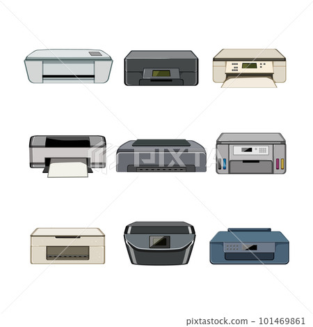 photo printer set cartoon vector illustration 101469861