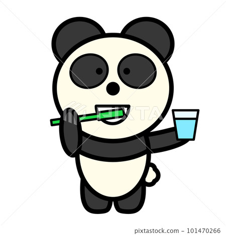 Illustration of a panda brushing its teeth Illustration of a panda brushing its teeth 101470266