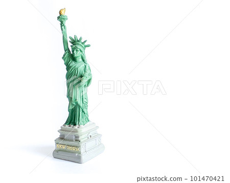 Small Liberty Statue souvenir on white background, a landmark of New York city Small Liberty Statue souvenir on white background, a landmark of New York city 101470421