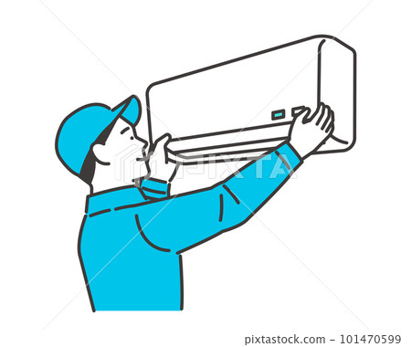 安裝空調/夏季/冷卻/安裝的承包商的矢量插圖素材 101470599