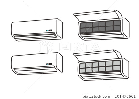 Vector illustration material of air conditioner and air conditioner filter / summer / cooling / installation 101470601