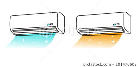 Vector illustration material of air conditioner that outputs cooling and heating / summer / winter Vector illustration material of air conditioner that outputs cooling and heating / summer / winter 101470602