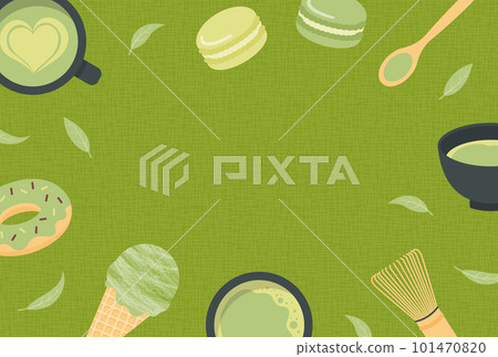 Background illustration of matcha and sweets 101470820