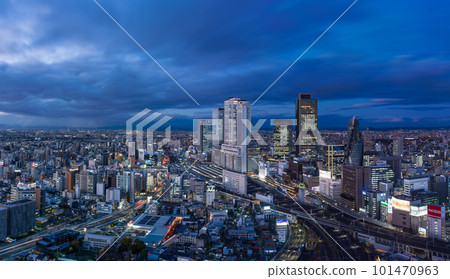 [Urban landscape] Scenery of central Nagoya Cloudy weather 101470963