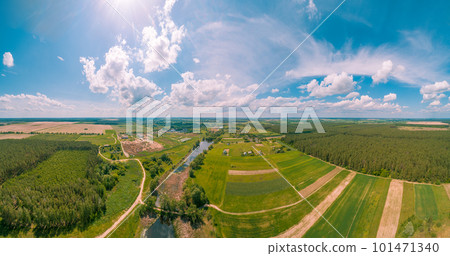 Rural landscape with beautiful sky, aerial view. 101471340