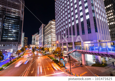 《Kanagawa Prefecture》Yokohama Minato Mirai Office Buildings All Buildings Illuminated Night View 101471625