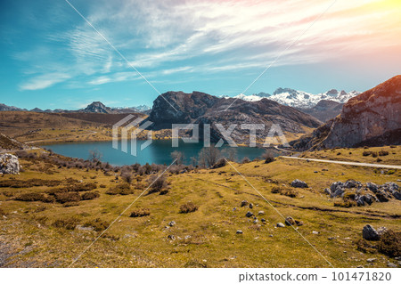Beautiful mountain landscape. Peaks of Europe Beautiful mountain landscape. Peaks of Europe 101471820