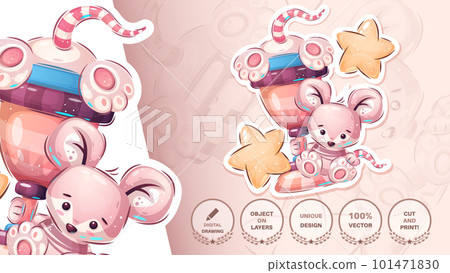 Cute mouse winner - funny character 101471830