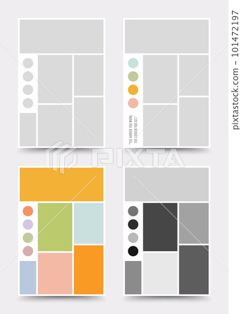 Moodboard template. Photo collage layout. Minimalist Moodboard. 101472197