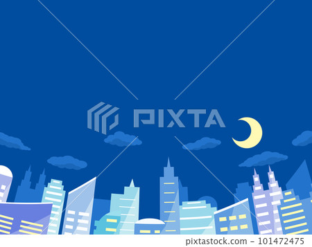 Skyscraper background Horizontal position Crescent moon 101472475
