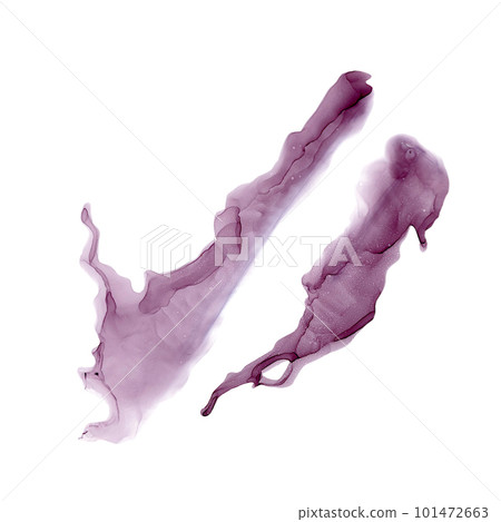 Watercolour drawing of abstract shapes. White background, different tints of gray-brown with brighter and darker areas make illusion of deepness and 3D effect. For textile print, cards, scrapbooking.  101472663